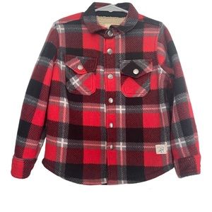 Weatherproof Vintage Sherpa Lined Boys plaid Shacket Size 4/5 T